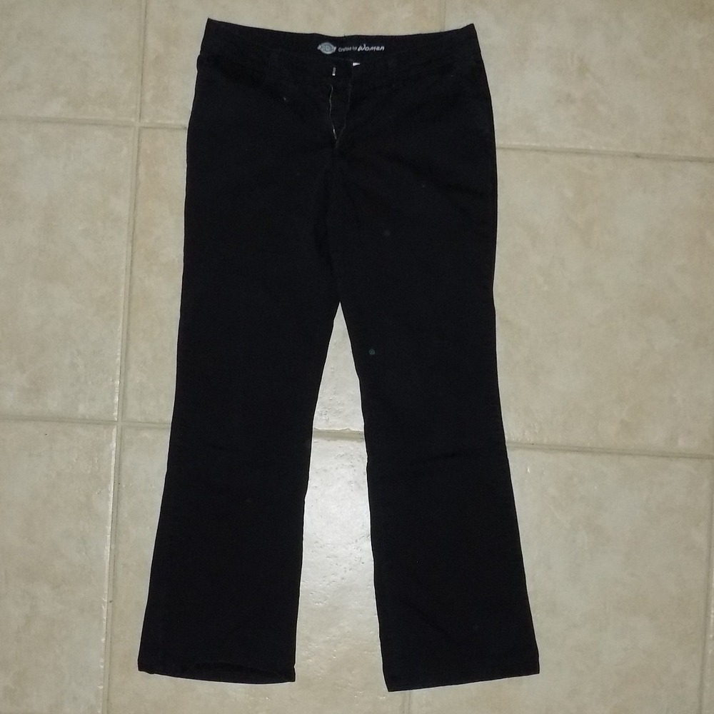 Dickies Work Pants Women‎ 10R Black Good Stretch Cotton Trousers